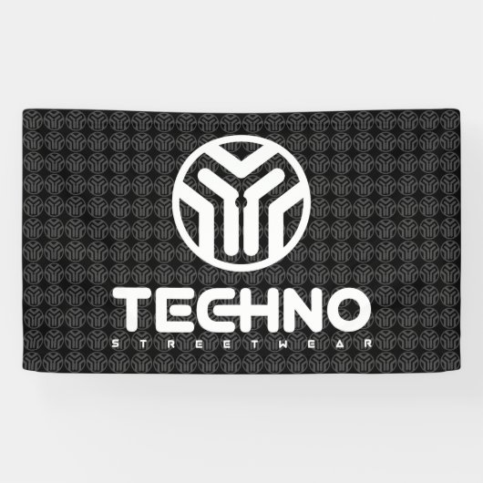 Techno Streetwear - Logo - Fahne Banner (Horizontal)