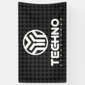 Techno Streetwear - Logo - Fahne Banner (Vertikal)