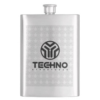 Techno Streetwear - Logo - Flasche Flachmann