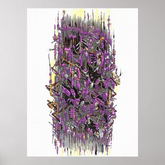 Techno-Sturmfarbe Poster (Vorne)