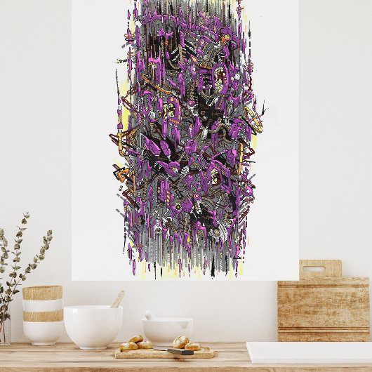 Techno-Sturmfarbe Poster (Küche)