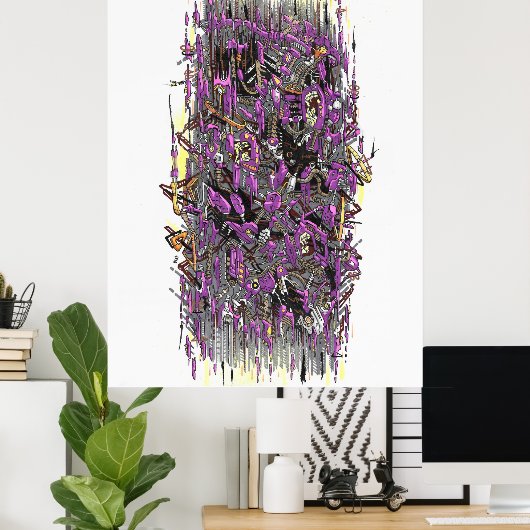 Techno-Sturmfarbe Poster (Heimbüro)