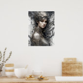 Techno Tracks: Frauenmaschine Poster (Küche)