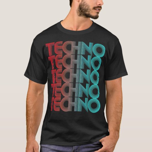 Techno Vaporwave Techno House Music EDM Lover T-Shirt (Vorderseite)