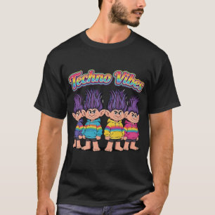 Techno Vibes Troll Squad - Retro Regenbogen-Rave-P T-Shirt