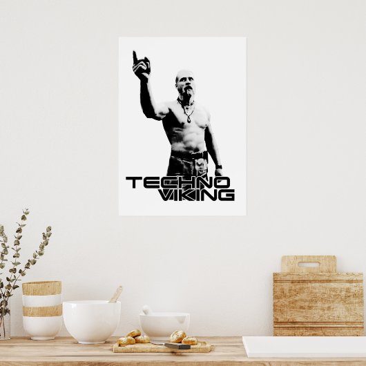 Techno-Wikinger Poster (Küche)