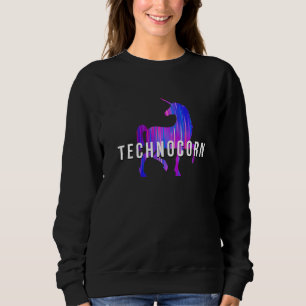 Technocorn Techno-Festival Rave-Musik DJ EDM Bass Sweatshirt