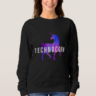 Technocorn Techno-Festival Rave-Musik DJ EDM Bass Sweatshirt
