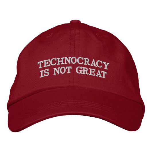 Technokratie ist keine große Baseballkappe Bestickte Baseballkappe (Vorderseite)