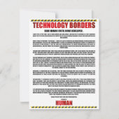 TECHNOLOGIE BORDERS-BOTSCHAFT MITTEILUNGSKARTE (Vorderseite)