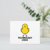 Technologie-Chick Postkarte (Stehend Vorderseite)