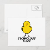 Technologie-Chick Postkarte (Vorne/Hinten)