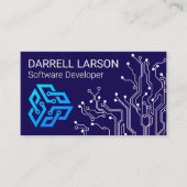 Technologie-Computerhardware | Modernes Logo Visitenkarte (Vorderseite)