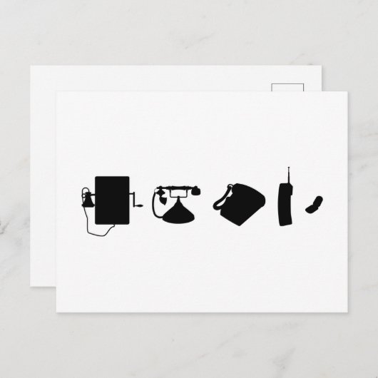 Technologie Evolutionstheorie des Telefon  Postkarte (Vorne/Hinten)
