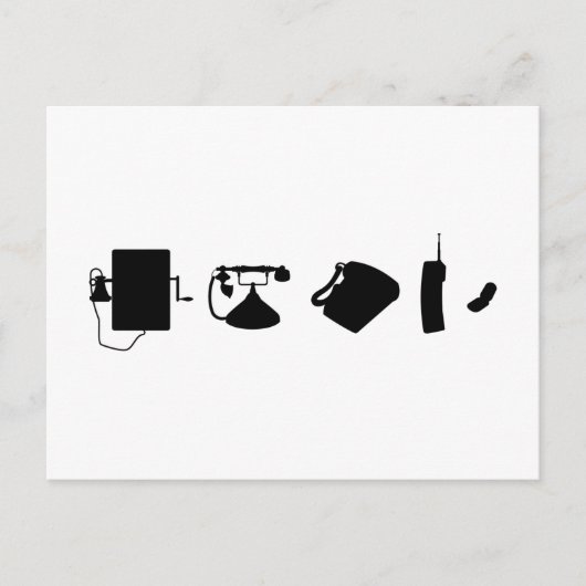 Technologie Evolutionstheorie des Telefon Postkarte (Vorderseite)