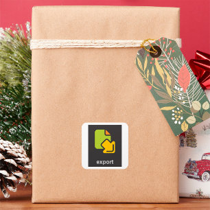 Technologie-Export-Symbol Digitale Datendatei Quadratischer Aufkleber