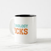Technologie-Felsen Zweifarbige Tasse (Vorderseite Links)