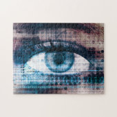 Technologie-Innovation mit elektronischem Auge Puzzle (Horizontal)