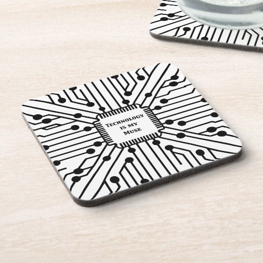 Technologie ist meine Muse Getränkeuntersetzer (Linke Seite)