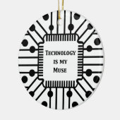 Technologie ist meine Muse Keramik Ornament (Links)