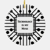 Technologie ist meine Muse Keramik Ornament (Hinten)