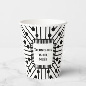 Technologie ist meine Muse Pappbecher (Rückseite)