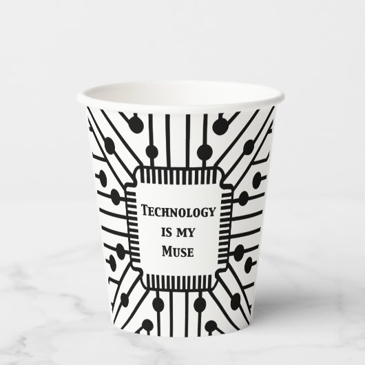 Technologie ist meine Muse Pappbecher (Vorderseite)