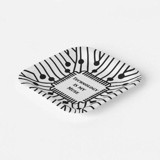 Technologie ist meine Muse Pappteller (Gewinkelt)