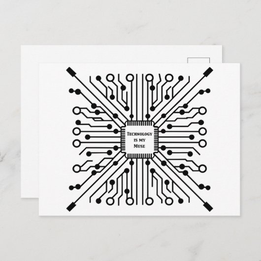 Technologie ist meine Muse Postkarte (Vorne/Hinten)