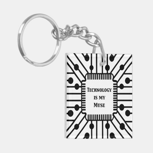 Technologie ist meine Muse Schlüsselanhänger (Vorderseite links)