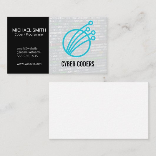 Technologie-Logo | Programmierer Visitenkarte (Vorne/Hinten)