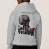 Technologie-Logo und Computerskull, Hoodie (Rückseite)