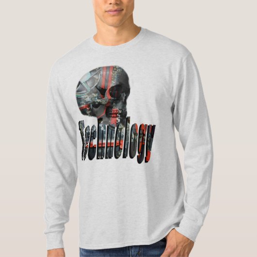 Technologie-Logo und Computerskull, T-Shirt (Vorderseite)