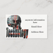 Technologie-Logo und Computerskull, Visitenkarte (Rückseite)