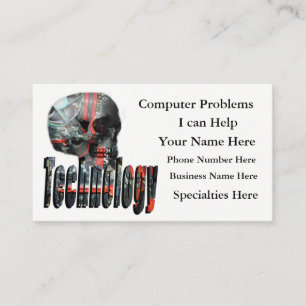 Technologie-Logo und Computerskull, Visitenkarte