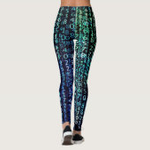 Technologie Matrix Binary Code Aqua Black Leggings (Rückseite)