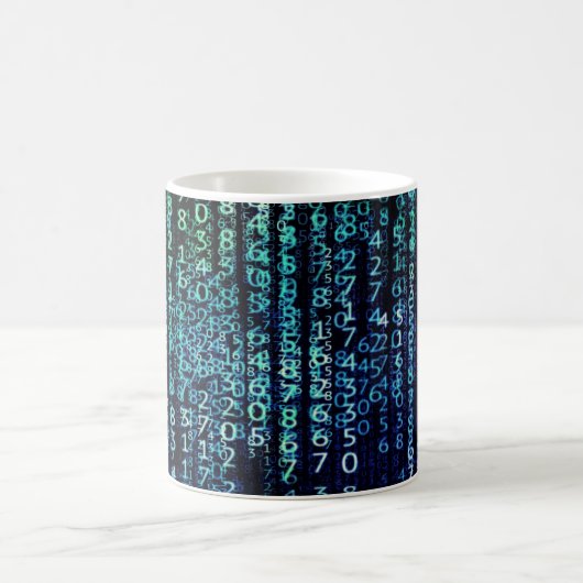 Technologie Matrix Binary Code Blau grün Kaffeetasse (Mittel)
