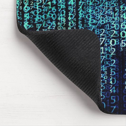 Technologie Matrix Binary Code Blau grün Mousepad (Ecke)