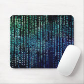 Technologie Matrix Binary Code Blau grün Mousepad (Mit Mouse)