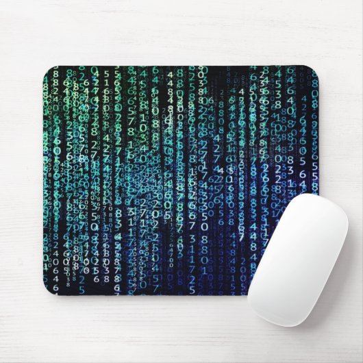 Technologie Matrix Binary Code Blau grün Mousepad (Mit Mouse)