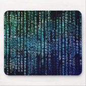 Technologie Matrix Binary Code Blau grün Mousepad (Vorne)