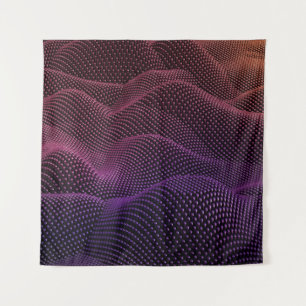 Technologie mit schwarzem Hintergrund. 3d-Illustra Wandteppich