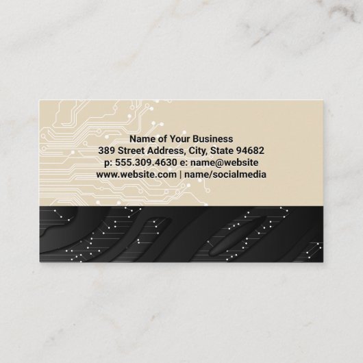 Technologie-Netzwerk-Logo | Technischer Hintergrun Visitenkarte (Rückseite)