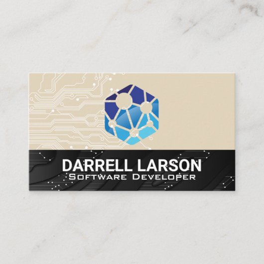 Technologie-Netzwerk-Logo | Technischer Hintergrun Visitenkarte (Vorderseite)