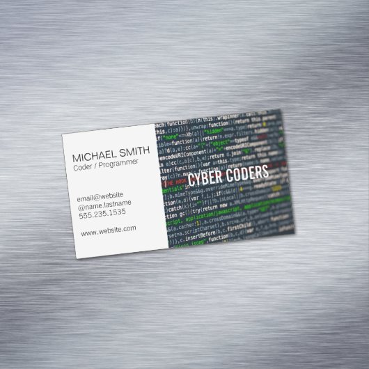 Technologie | Programmierer | Coder Magnetische Visitenkarte (Beispiel)