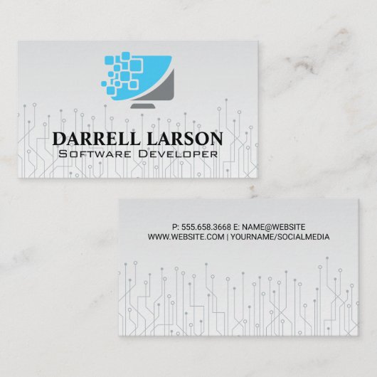 Technologie-Software-Logo Visitenkarte (Vorne/Hinten)