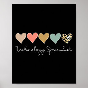 Technologie-Spezialist Leopard Heart, Valentinstag Poster