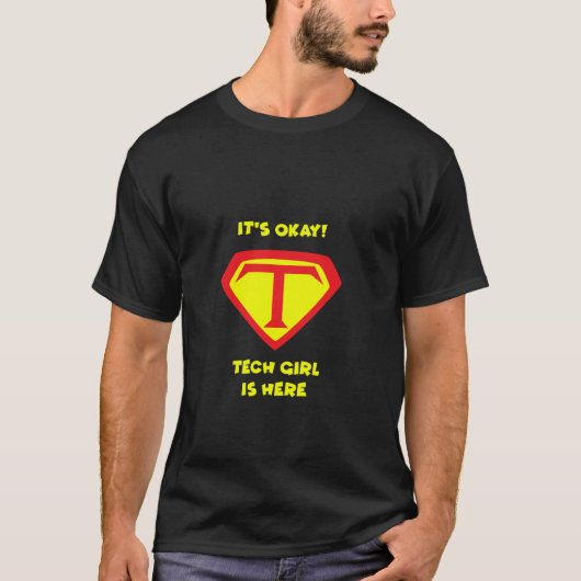 Technologie-Support-Mädchen Weibliche Computertech T-Shirt (Vorderseite)