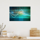 Technologiekonzept für Abstrakte Online-Medien Poster (Küche)