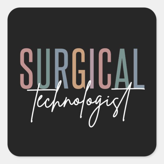 Technologierin Med Surg Tech Operation Tech Quadratischer Aufkleber (Vorderseite)